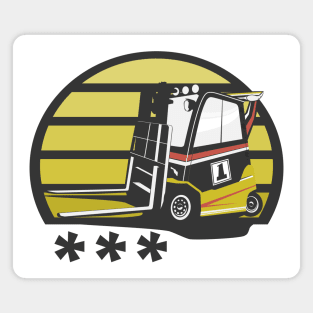 Speeding forklift. Magnet